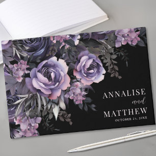 Livre D'or Mariage gothique floral noir