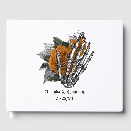 Livre D'or Mariage gothique Floral Orange (Recto)