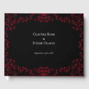 Livre D'or Mariage gothique rouge et noir