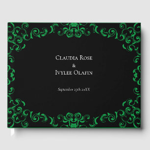 Livre D'or Mariage gothique vert et noir