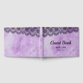 Livre D'or Mariage gothique violet de dentelle noire (Complet)