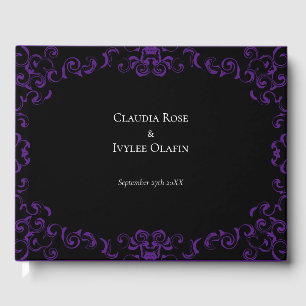 Livre D'or Mariage gothique violet et noir
