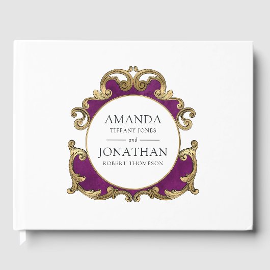 Livre D'or Mariage gothique violet, noir et or (Recto)