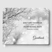 Livre D'or Mariage hivernal avec neige mousseuse et glace (Recto)