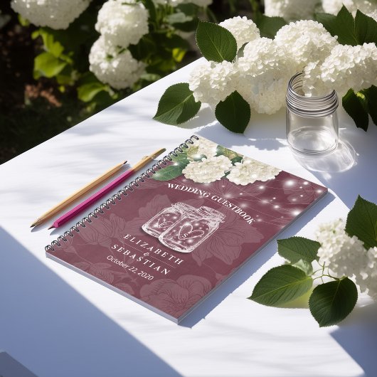 Livre d'or mariage Jar Hydrangea String Lights