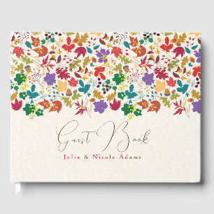 Livre D'or Mariage Jaune Moutarde Violet Fleur de Prairie