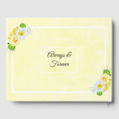 Livre D'or Mariage jonquille florale jaune (Verso)