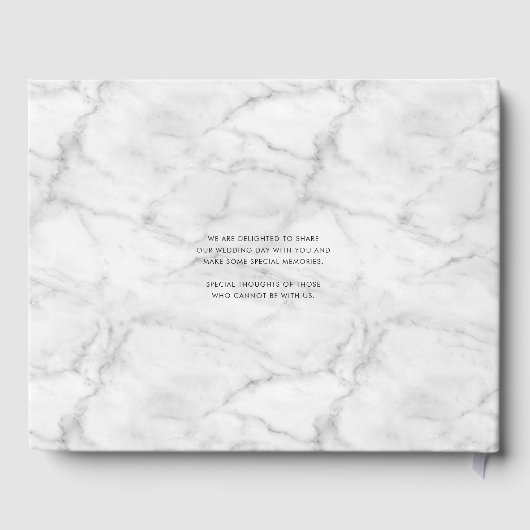 Livre D'or MARIAGE KEEPSAKE marbre élégant cadre en faux or (Verso)