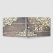 Livre d'or mariage Lace Tournesol Rustique Bois cl (Complet)