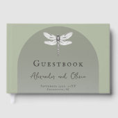 Livre D'or Mariage Libellule Vert Sauge (Recto)