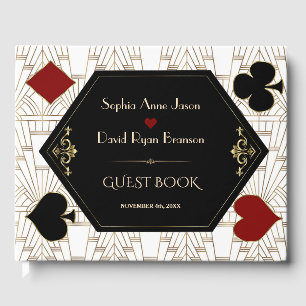 Livre D'or Mariage Luxe Casino Or Blanc Art Déco 20s