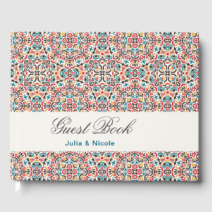 Livre D'or Mariage mandala géométrique en treillis marocain