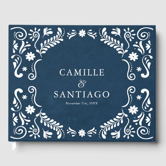 Livre D'or Mariage mexicain Blue Talavera (Recto)
