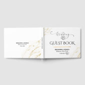 Livre D'or Mariage minimal blanc et or simple (Complet)