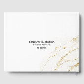 Livre D'or Mariage minimal blanc et or simple (Verso)
