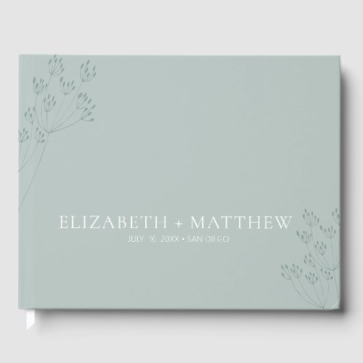 Livre D'or Mariage Minimal Boho Chic Vert (Recto)