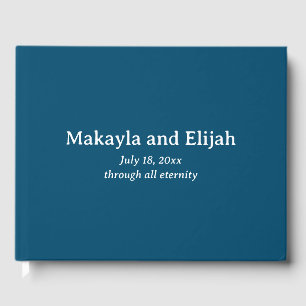 Livre D'or Mariage minimaliste blanc sur bleu
