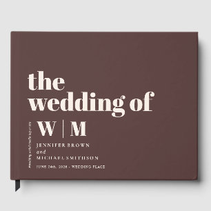 Livre D'or Mariage Minimaliste Brun Chocolat Ivoire