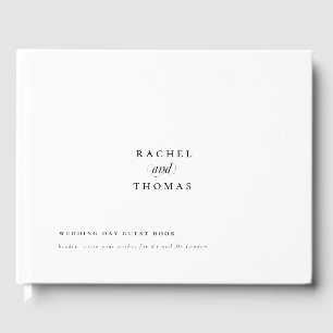 Livre D'or Mariage minimaliste de calligraphie noir blanc