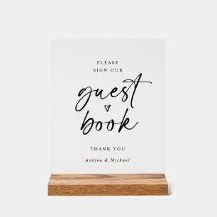 Livre d'or mariage minimaliste moderne écriture ma