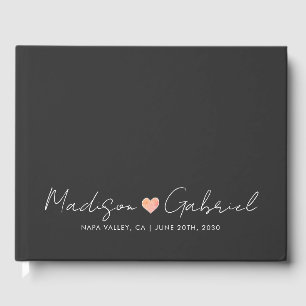 Livre D'or Mariage minimaliste moderne Mariage gris fusain