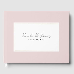 Livre D'or Mariage minimaliste moderne rose et or huître