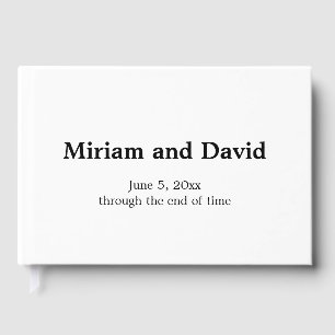 Livre D'or Mariage Minimaliste Noir & Blanc