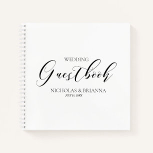 Livre d'or Mariage minimaliste noir simple