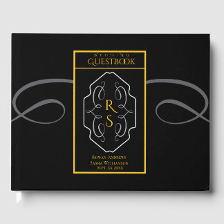 Livre D'or Mariage moderne Art Déco monogramme
