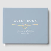 Livre D'or Mariage moderne Dusty Blue Gold (Recto)