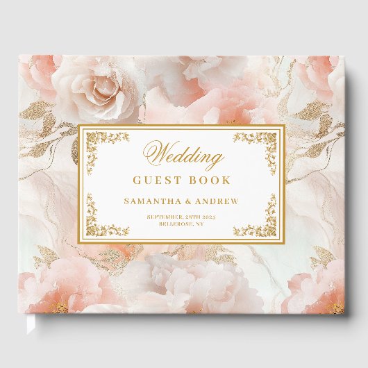 Livre d'or Mariage moderne Dusty Pink Ivory (Recto)
