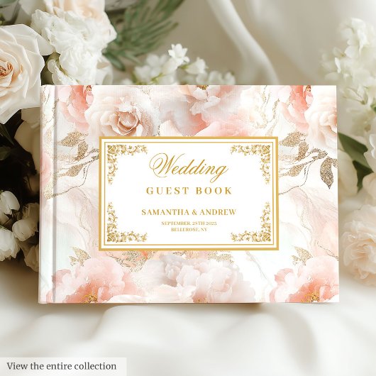 Livre d'or Mariage moderne Dusty Pink Ivory
