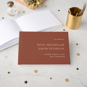 Livre D'or Mariage Moderne Éditorial Cuivre Rustique