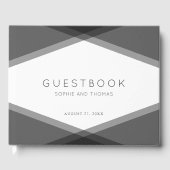 Livre D'or Mariage moderne géométrique à couche grise (Recto)