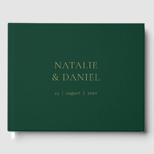 Livre D'or Mariage moderne Green et Gold Chic (Recto)