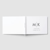 Livre D'or Mariage Moderne Luxueux Monogramme Gris Blanc (Complet)