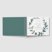 LIVRE D'OR MARIAGE MODERNE VERT EUCALYPTUS FOLIAGE EAU COULEU (Complet)