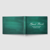 Livre D'or Mariage moderne vert foncé. Émeraude simple et élé (Complet)