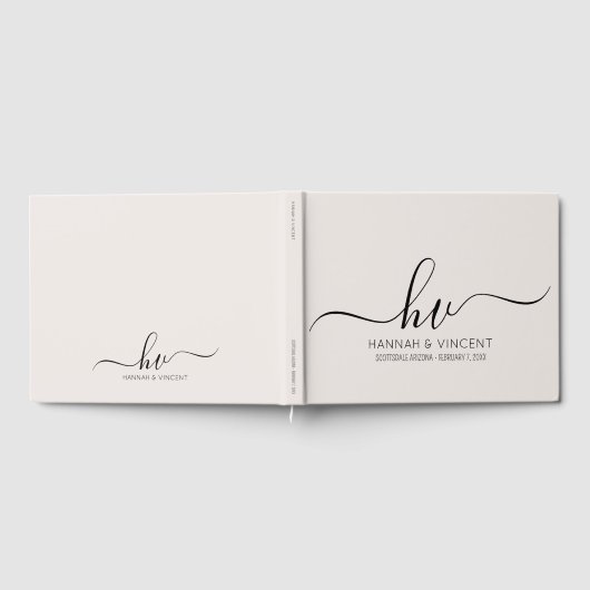 Livre D'or Mariage Monogramme Calligraphie Script Minimal Chi (Complet)