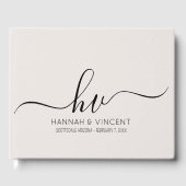 Livre D'or Mariage Monogramme Calligraphie Script Minimal Chi (Recto)