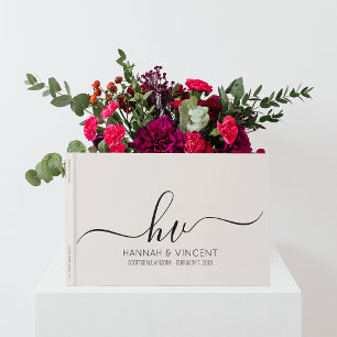 Livre D'or Mariage Monogramme Calligraphie Script Minimal Chi