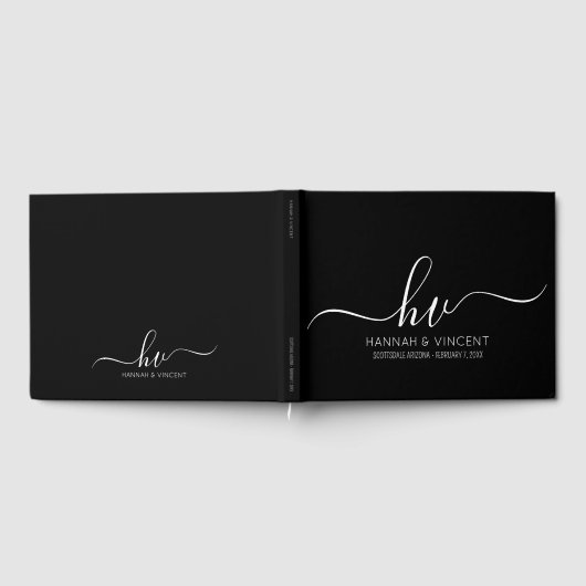 Livre D'or Mariage Monogramme Calligraphie Script Minimal Chi (Complet)