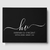 Livre D'or Mariage Monogramme Calligraphie Script Minimal Chi (Recto)