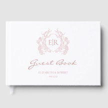 Mariage Monogramme Couronne Florale Rose Poussiére