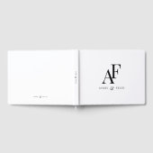 Livre D'or Mariage Monogramme noir et blanc Élégant simple (Complet)