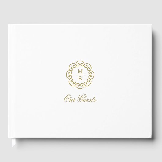 Livre D'or Mariage Monogramme Or (Recto)