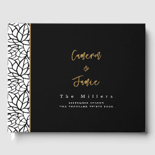 Livre D'or Mariage Motif Feuille classique