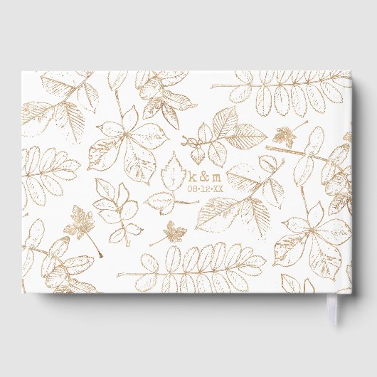 Livre D'or Mariage Motif Golden Leaf ID655 (Verso)