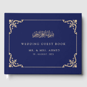 Livre D'or Mariage musulman musulman bleu de la marine
