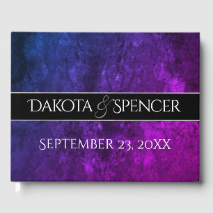 Livre D'or Mariage Mystic-Topaz   Blue Purple Réception Party